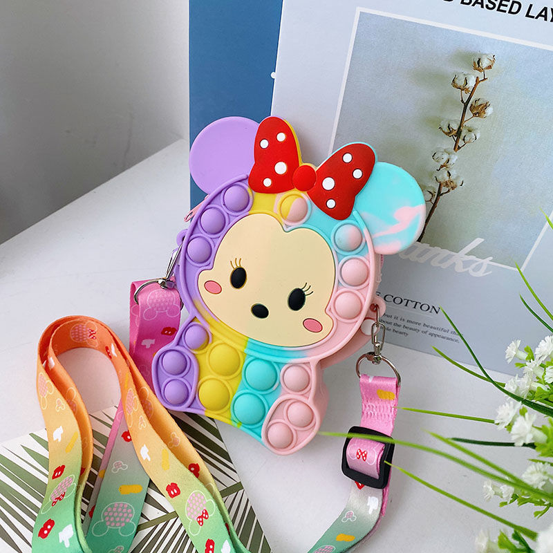 Children's Bag Little Princess Girl Crossbody Small Bag Little Girl Birthday Gift Exquisite Bubble Press Toy Bag