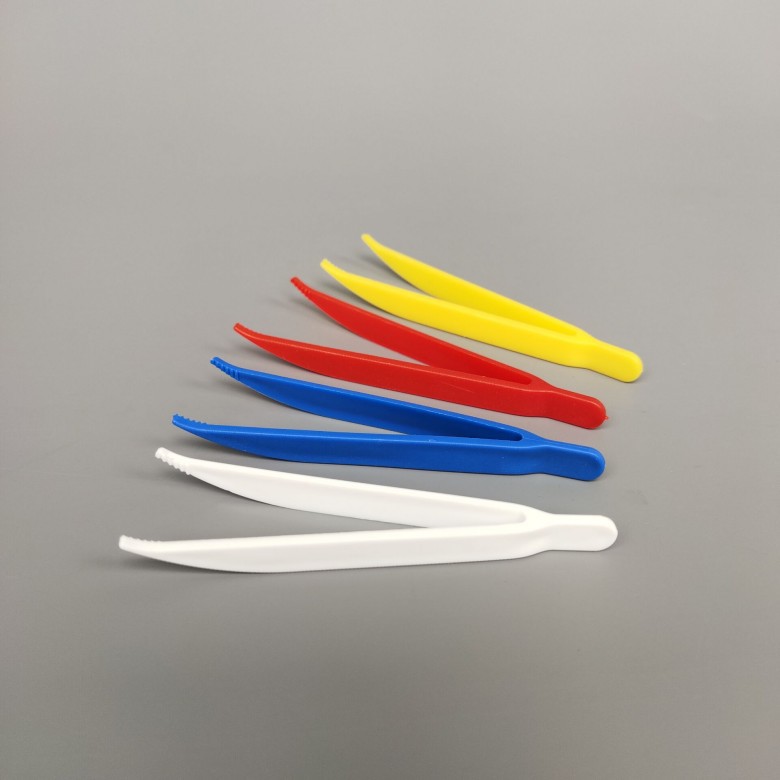 厂家一次性塑料镊子 白色弯头玩具镊子 防静电镊子 儿童diy小镊子