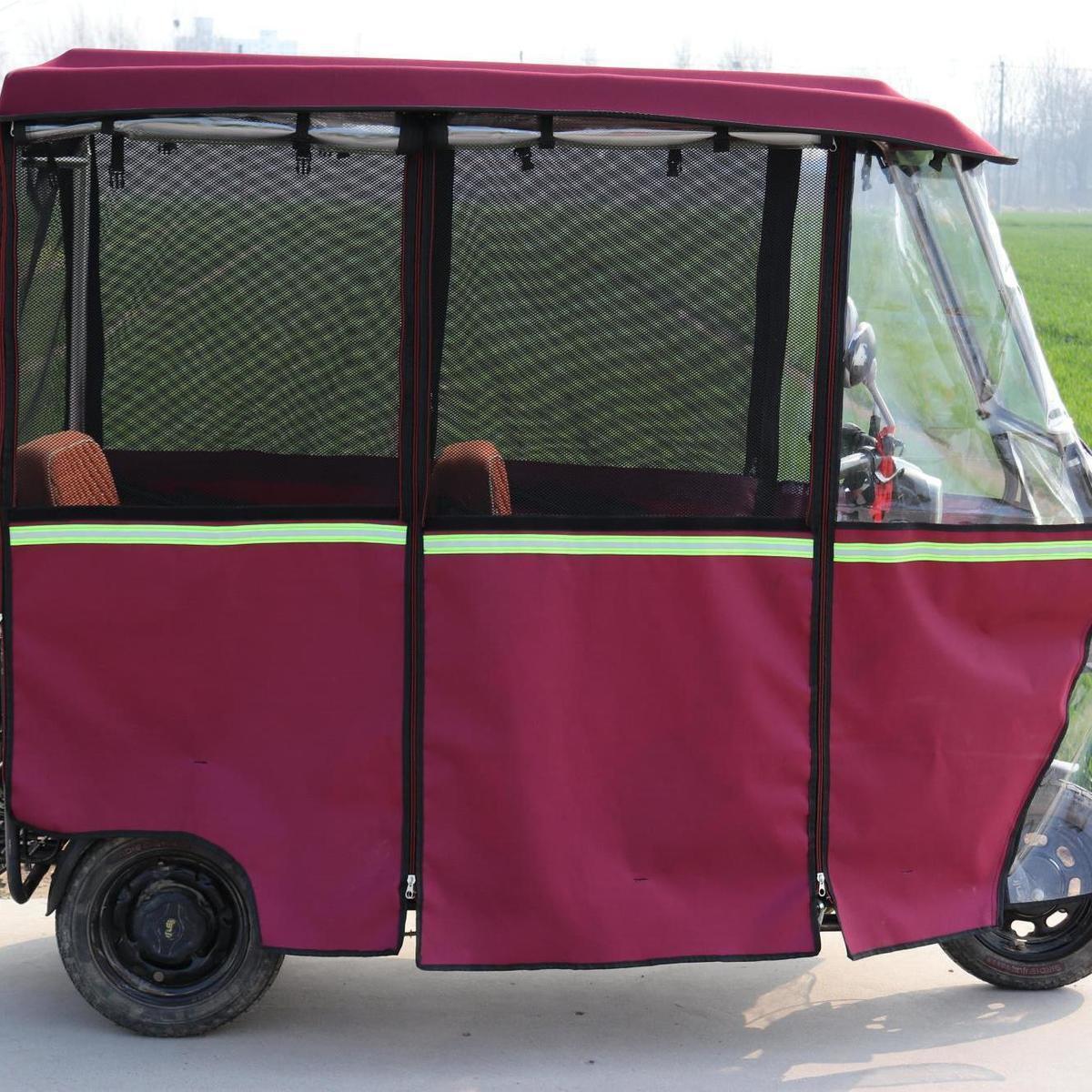 厂家直销电动三轮车雨棚小巴士折叠双排电动三轮车车棚防晒挡风篷