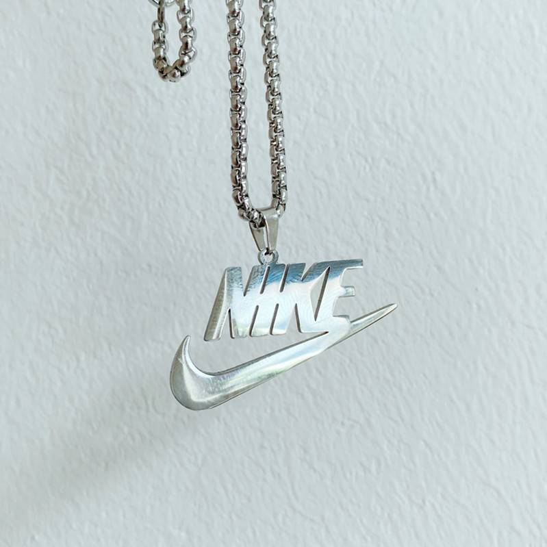 钛钢ins个性潮牌勾子项链男女欧美街头嘻哈对勾吊坠情侣配饰