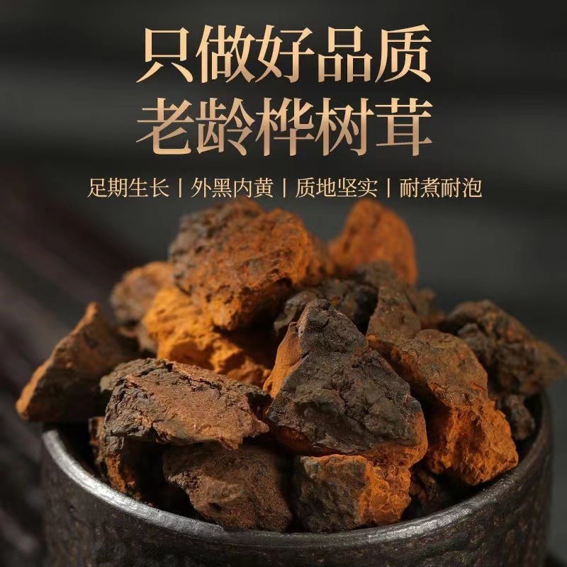 佰益堂桦树茸500g白桦茸长白山桦褐孔菌黑金颗粒正品非俄罗斯进口