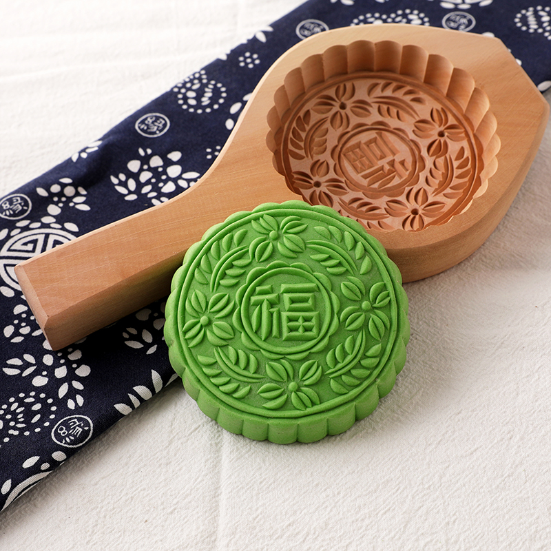 艾草青团模具月饼艾叶米果蒿子糍粑粑绿豆糕板印面食烘焙木质模具
