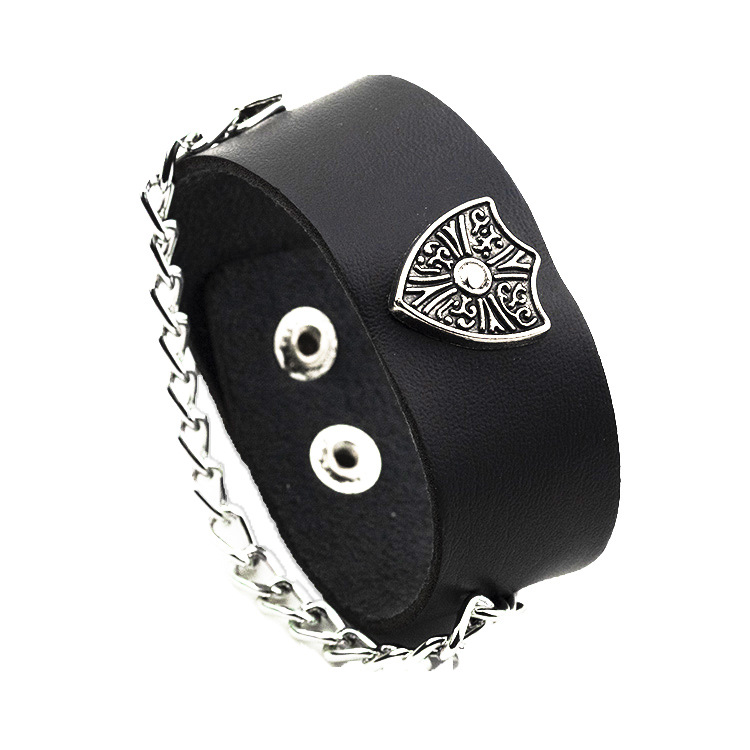 Motorcycle Men's Bracelet Punk Leather Hand Strap Nightclub Bracelet Skull Bracelet Ornament Pirate Ghost Head Chain