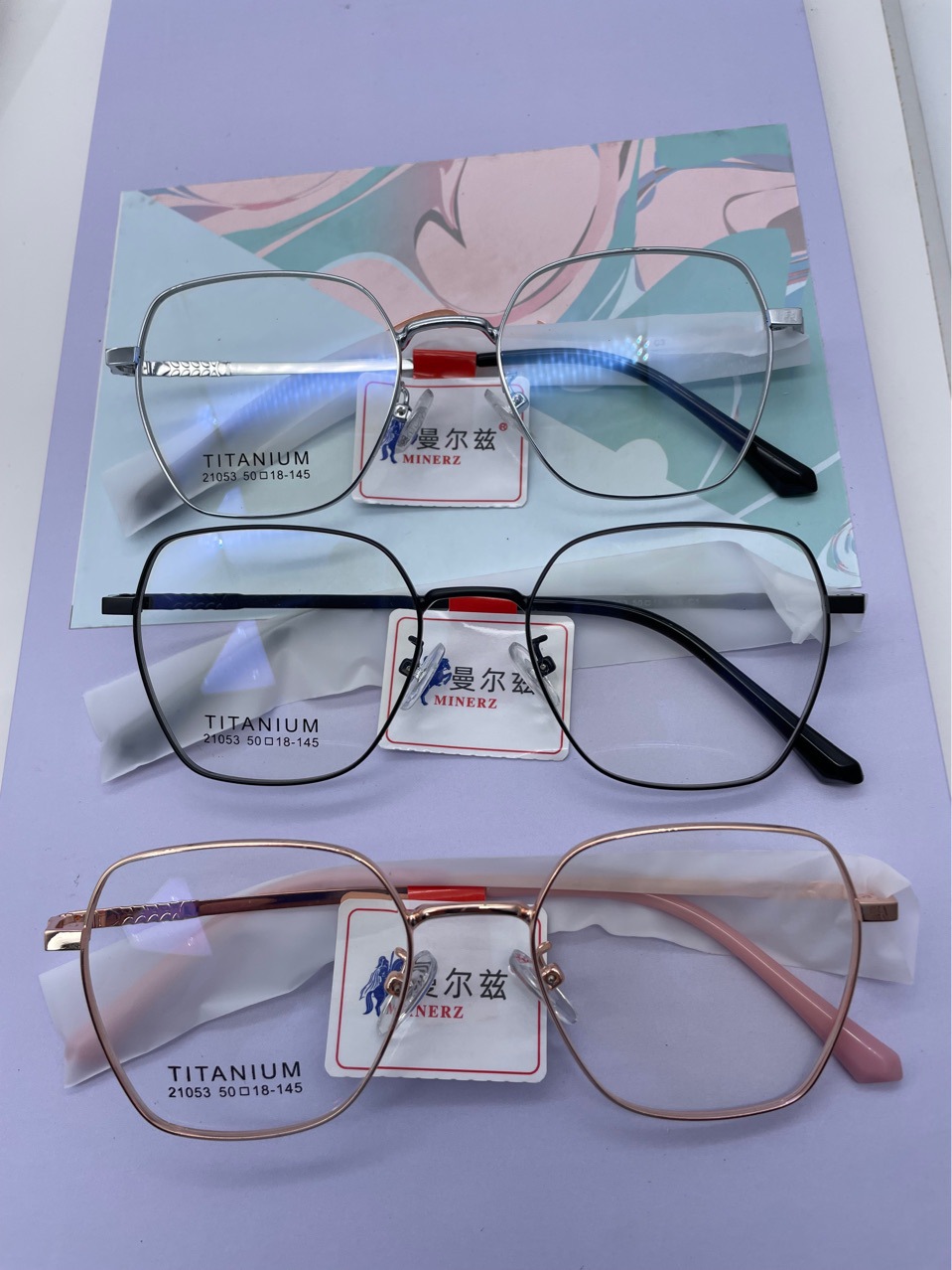 三木夏蒙金属复古多边形纯钛近视大框眼镜架眼镜框超轻纯钛