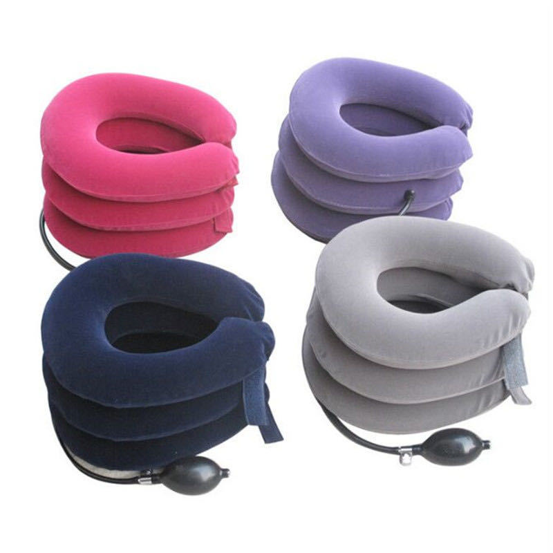 Factory Wholesale Portable Inflatable Cervical Traction Instrument Household Health Device Multi-Color Full Velvet Half Velvet Traction Instrument