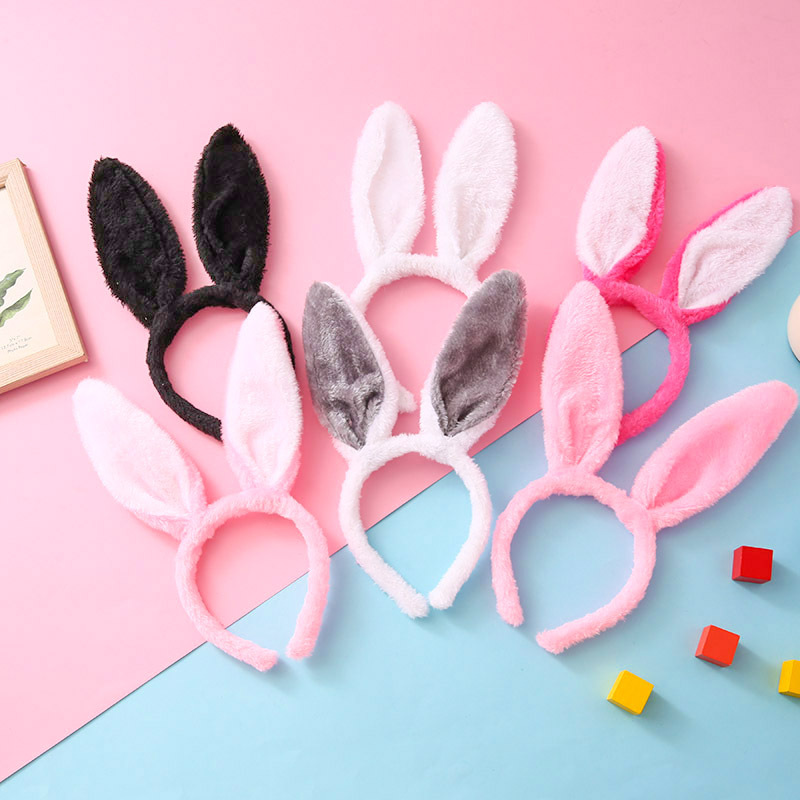 Factory Direct Supply Plush Sequins Rabbit Ears Headband Cross-Border Hot Sale Children's Holiday Party Halloween Dress up Headwear