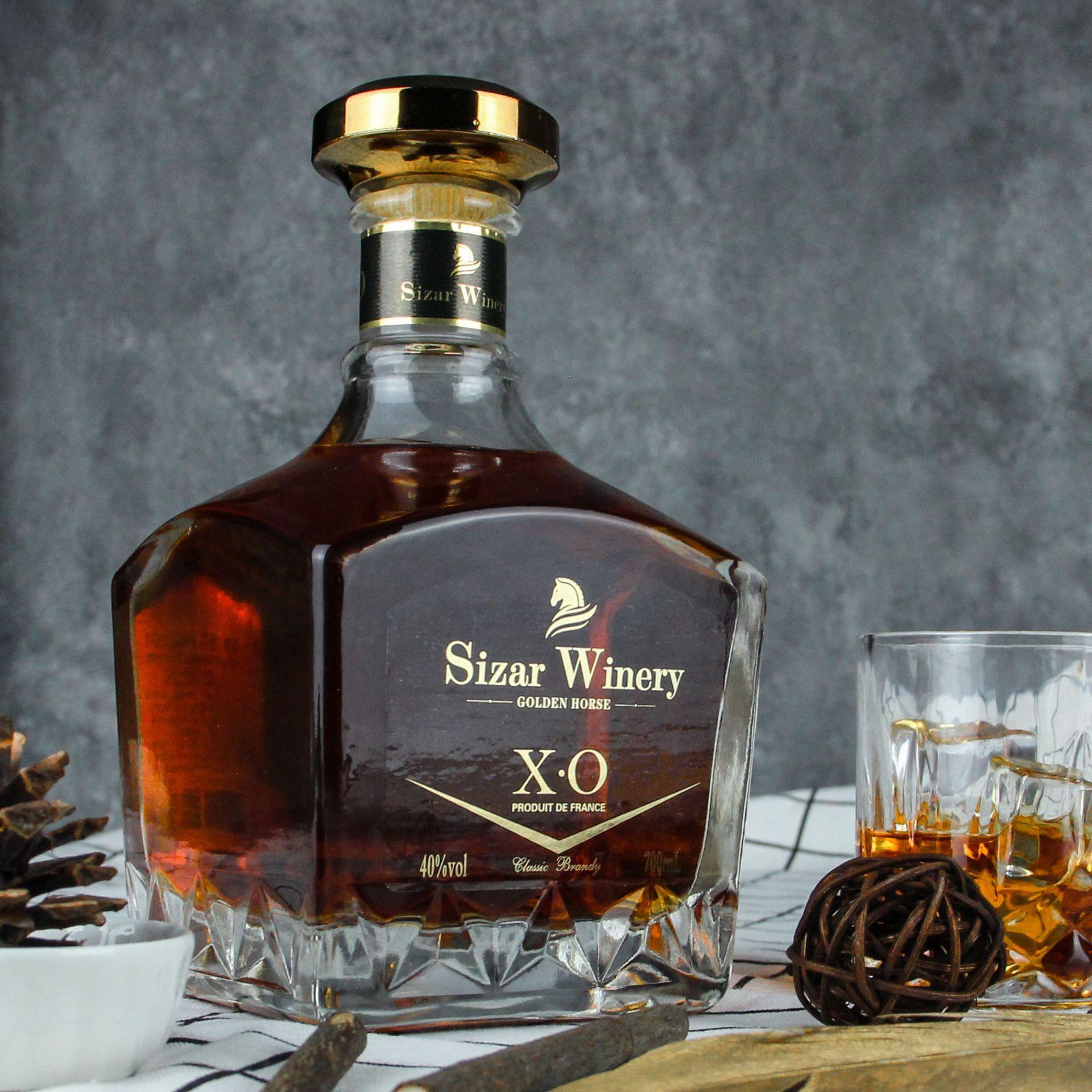 法国进口洋酒40度方樽瓶xo白兰地聚会酒吧直播可批发一件代发包邮