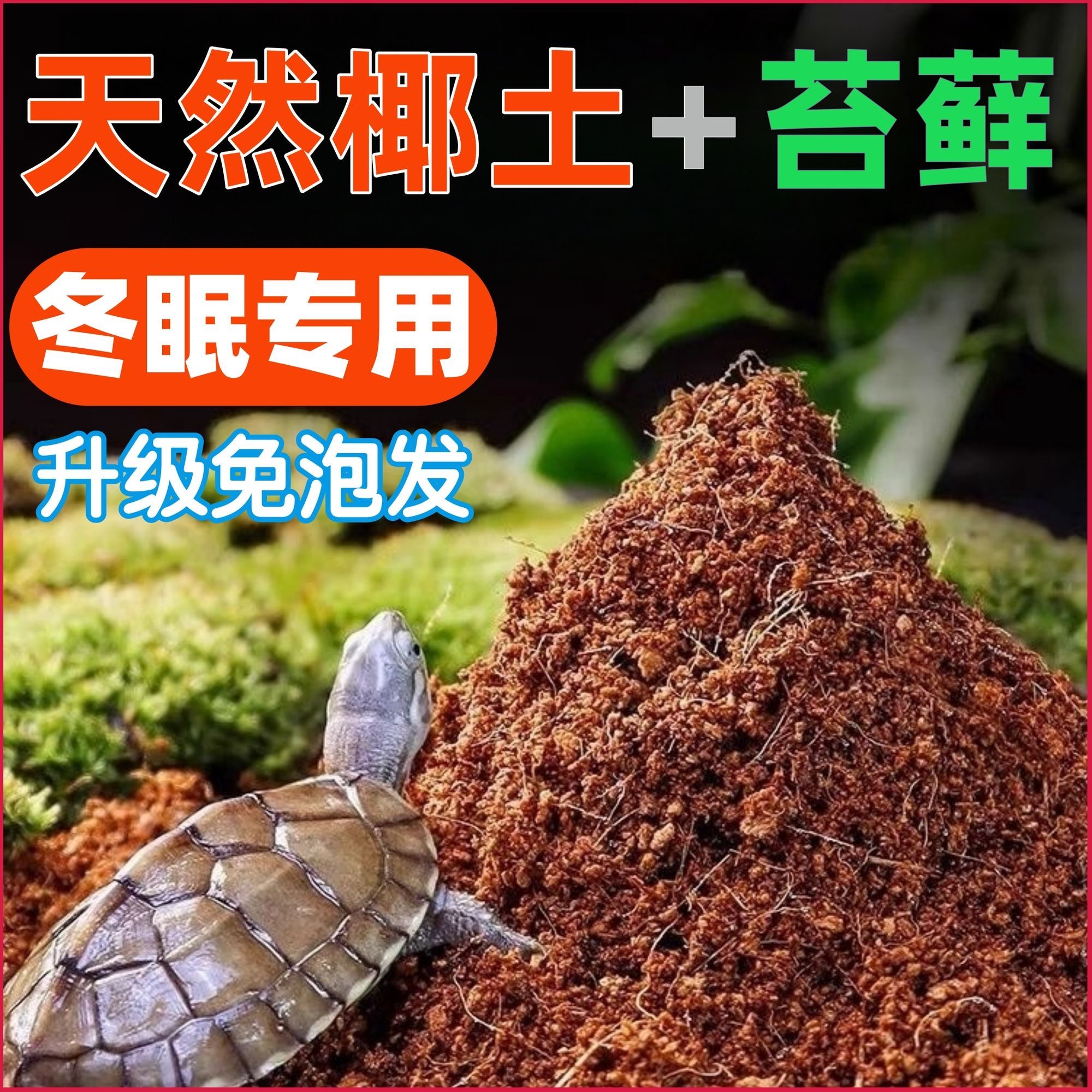 乌龟冬眠专用椰土寄居蟹昆虫蜗牛蜘蛛爬宠垫料保温箱饲养盒乌龟缸