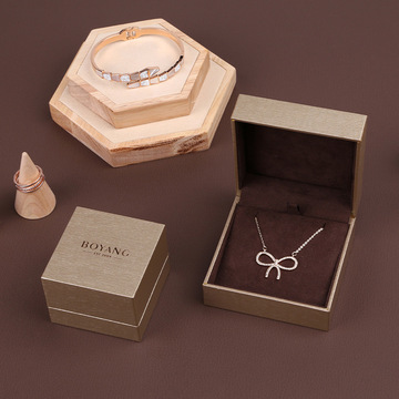 彩金系列项链首饰盒吊坠饰品盒彩钻卸用翻盖珠宝盒来样来图定做