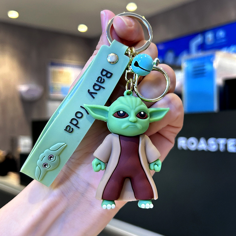 Factory Wholesale Yoda Keychain Pendant Doll Cartoon Cute Internet Celebrity Key Chain Pendant Bag Hanging Bag