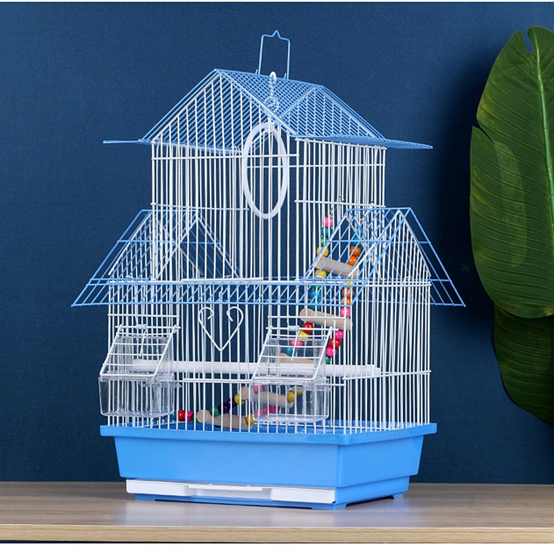 虎皮鹦鹉鸟笼牡丹大号观赏别墅笼子文鸟珍珠小号铁艺造型金属笼具