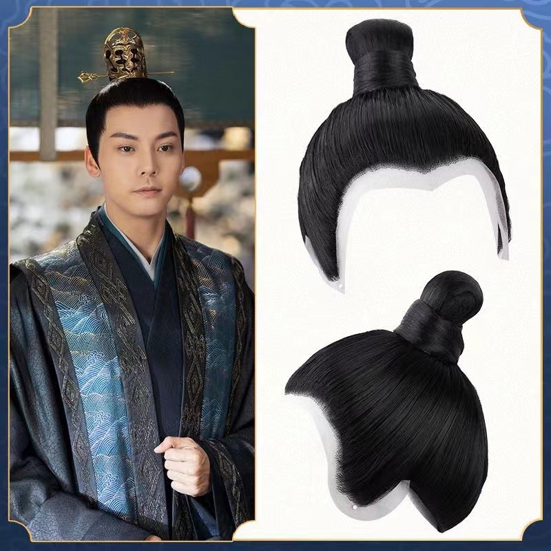 古装假发套全头唐朝男子发髻造型精品手钩假头套古代书生cos发套