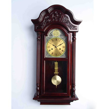 豪华老式欧式实木复古机械摆钟整点报时古董客厅气派贵族摇摆壁钟