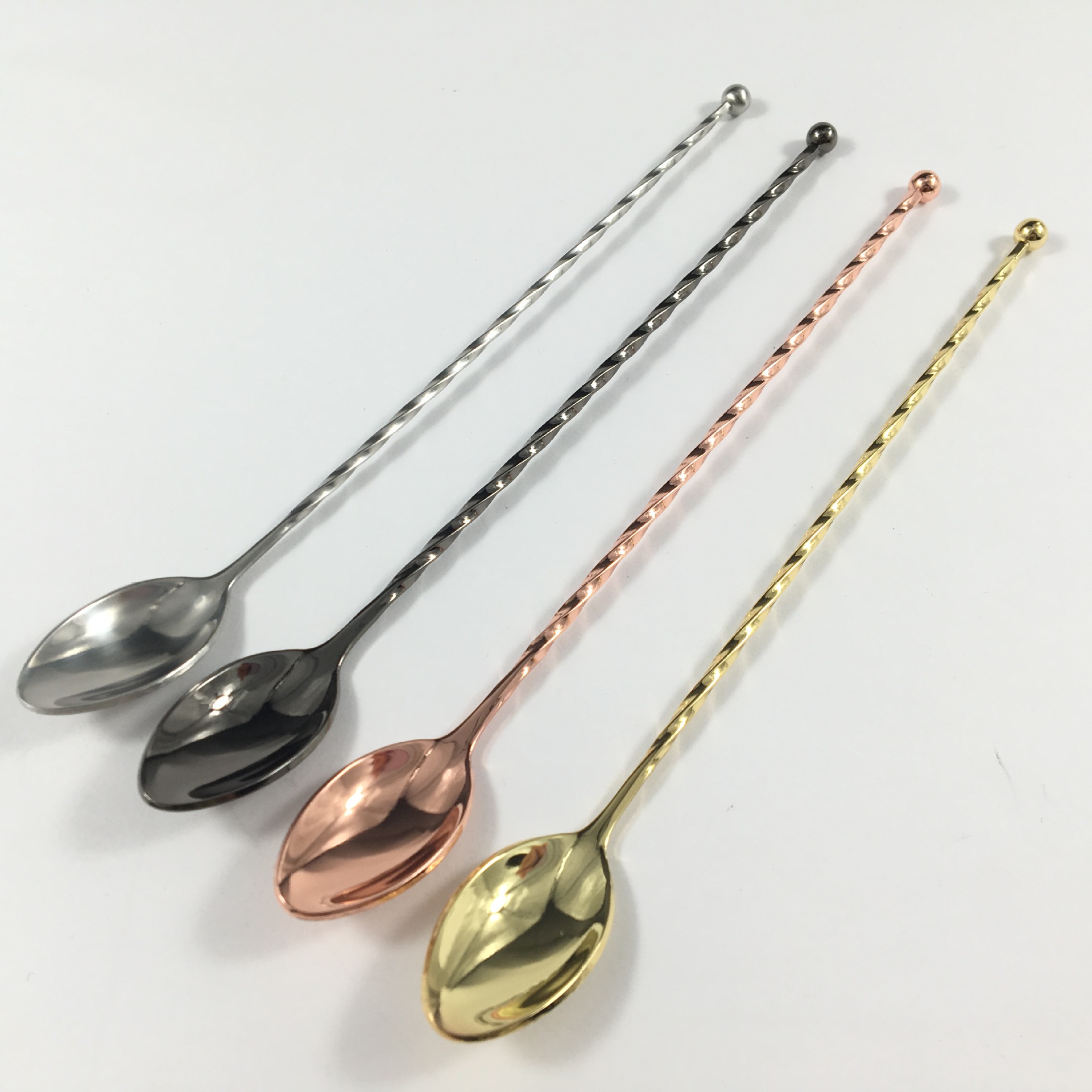 热销优质双头调酒棒搅拌棒调酒勺304长柄酒吧搅拌勺鸡尾酒搅拌吧