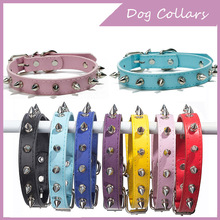 Leather Dog Cat Collar Spiked Studded Puppy Pet Necklace For
