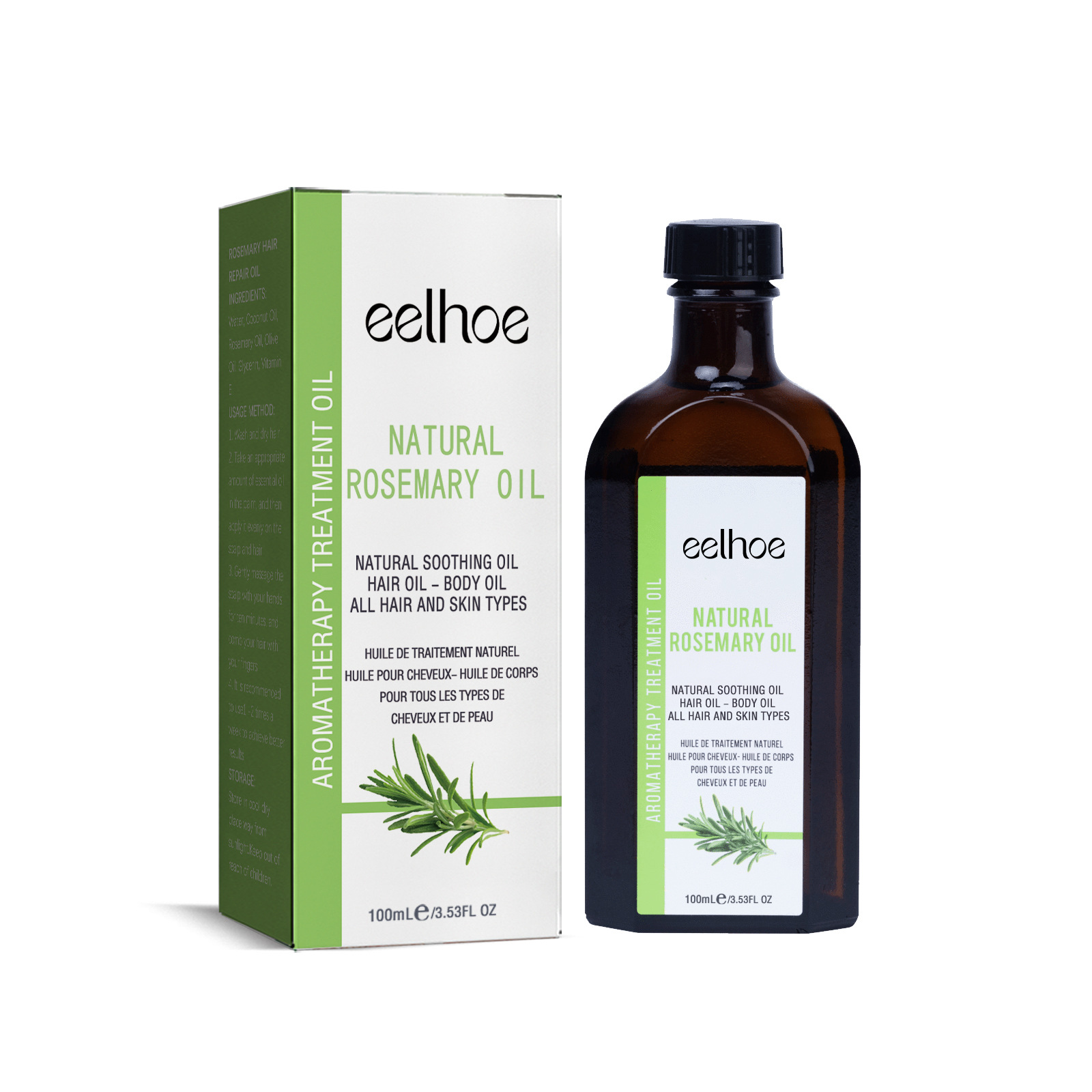 Eelhoe Rosemary Hair Care Essential Oil Anti-Frizz Long-Lasting Soft Fragrance Repair Hot Dye Hair Care Essential Oil