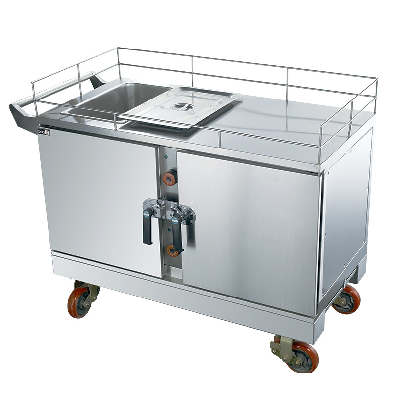 酒店饭堂保温送餐车医院送餐保温车商用宴会不锈钢双门移动暖饭车