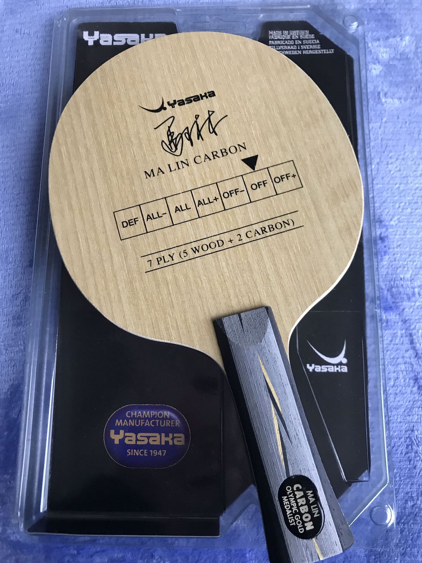 全新亚萨卡yasaka 马琳carbon直拍加强碳加硬yca马琳碳素横拍底板