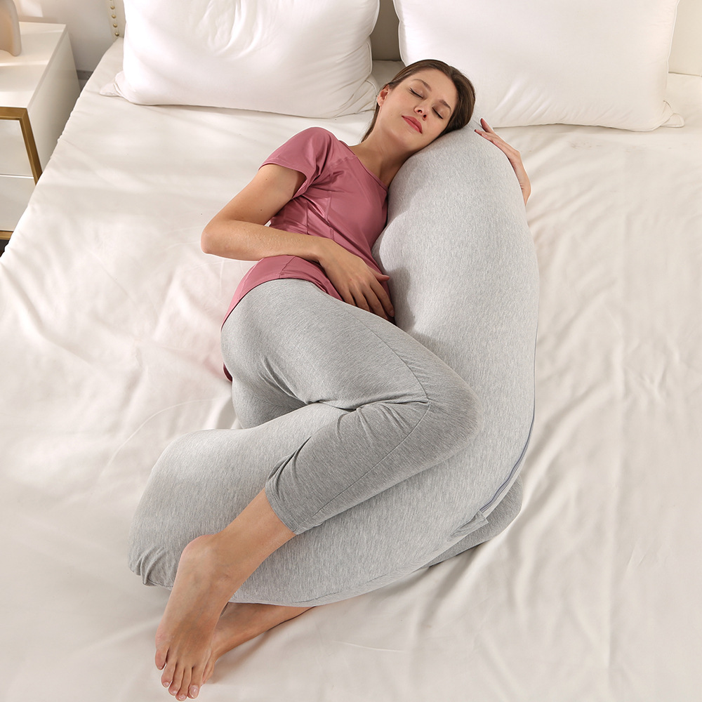 Single-Side Pillow J-Type Pillow Leg Lock Pillow Pregnant Woman Pillow Cross-Border Supply Amazon Pregnancy Pillow Sleeping Pillow Factory Direct Sales