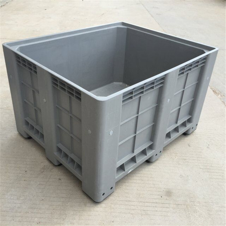 供应湖北蔬菜运输九脚塑料卡板箱 带盖子洗菜箱 可进叉车塑料箱子