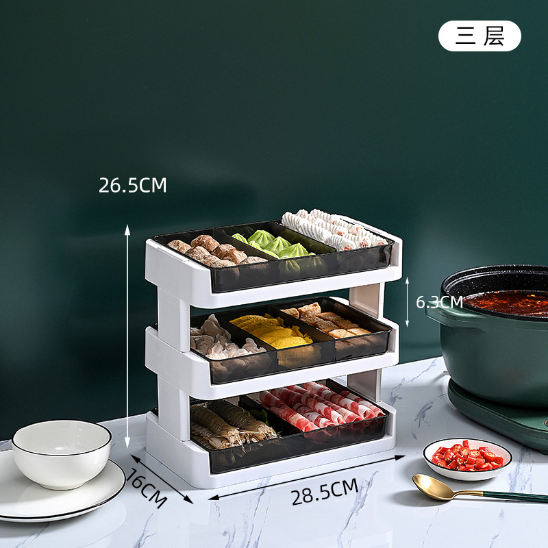 Kitchen Multi-Layer Dish Plate Domestic Hot Pot Vegetable Multi-Function Side Dish Hot Sale Hot Pot Dish 0714