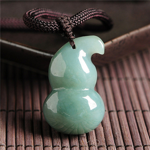 缅甸a货淡绿油青翡翠葫芦吊坠男女款玉坠子 玉石福禄挂件歪头飘花