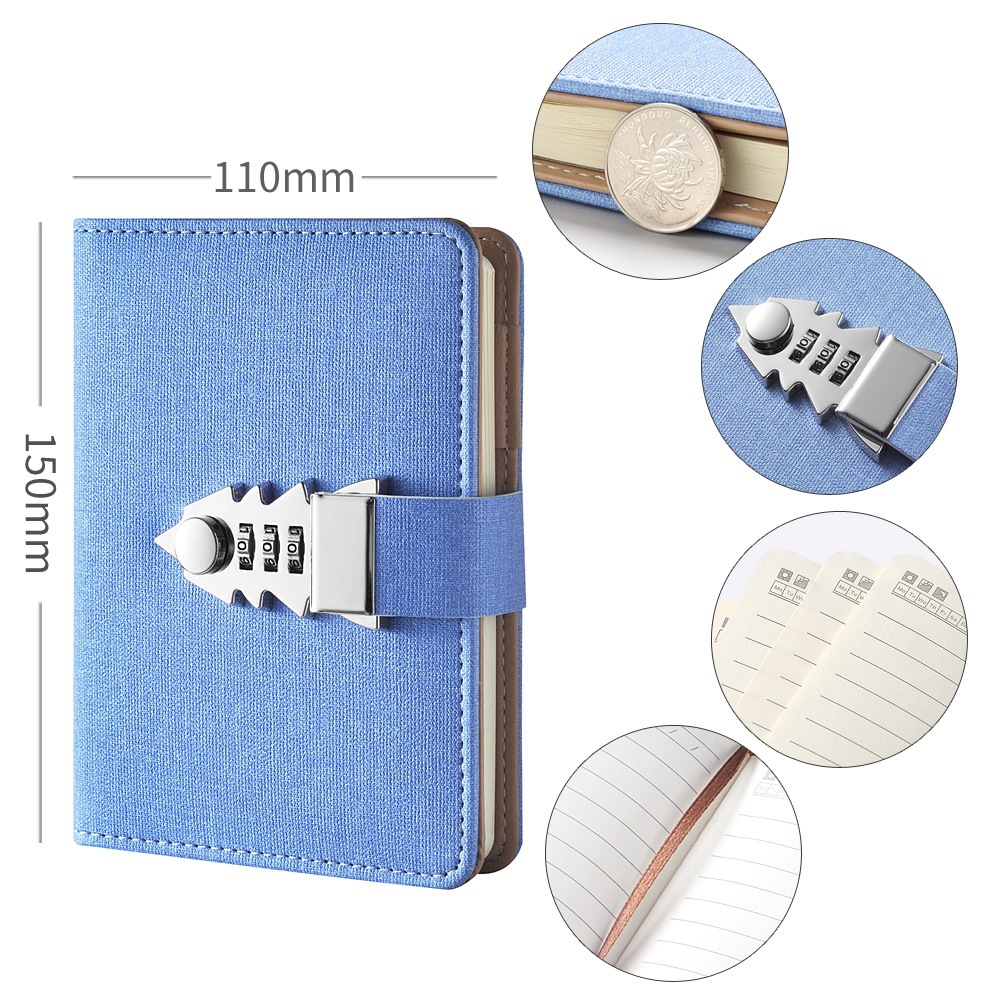 密码本小学生便携小本子随身日记本迷你手账本带锁口袋本旅行日记