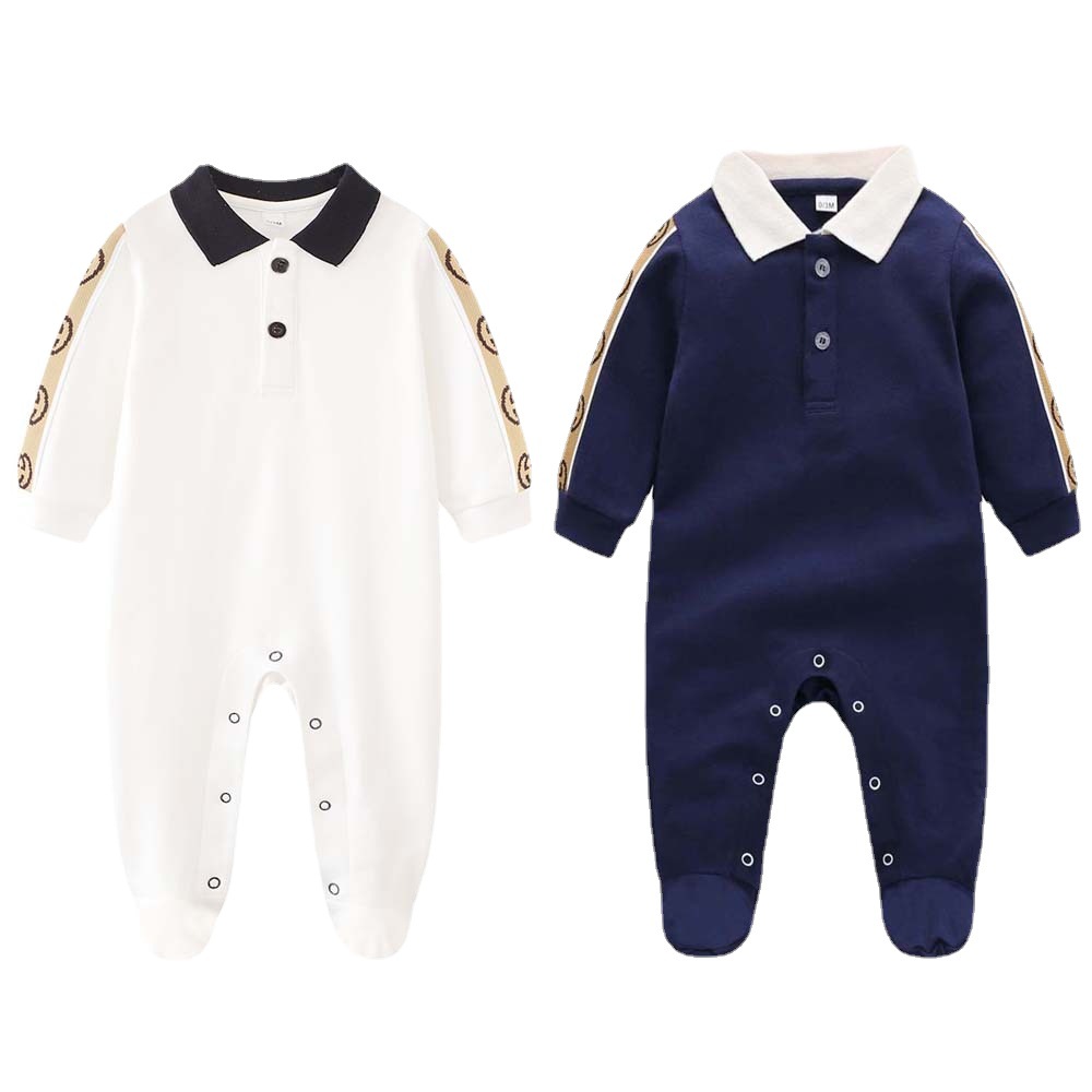 Baby Jumpsuit Spring and Autumn Outer Wear Pure Cotton Romper Handsome Newborn Baby Boys and Girls Baby Long Sleeve Romper Korean Style Baby Clothes