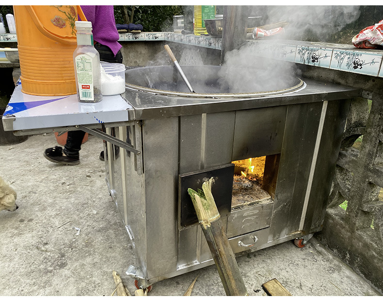 柴火灶不锈钢农村无烟铸铁大锅台移动土灶双新型家用烧木柴火炉