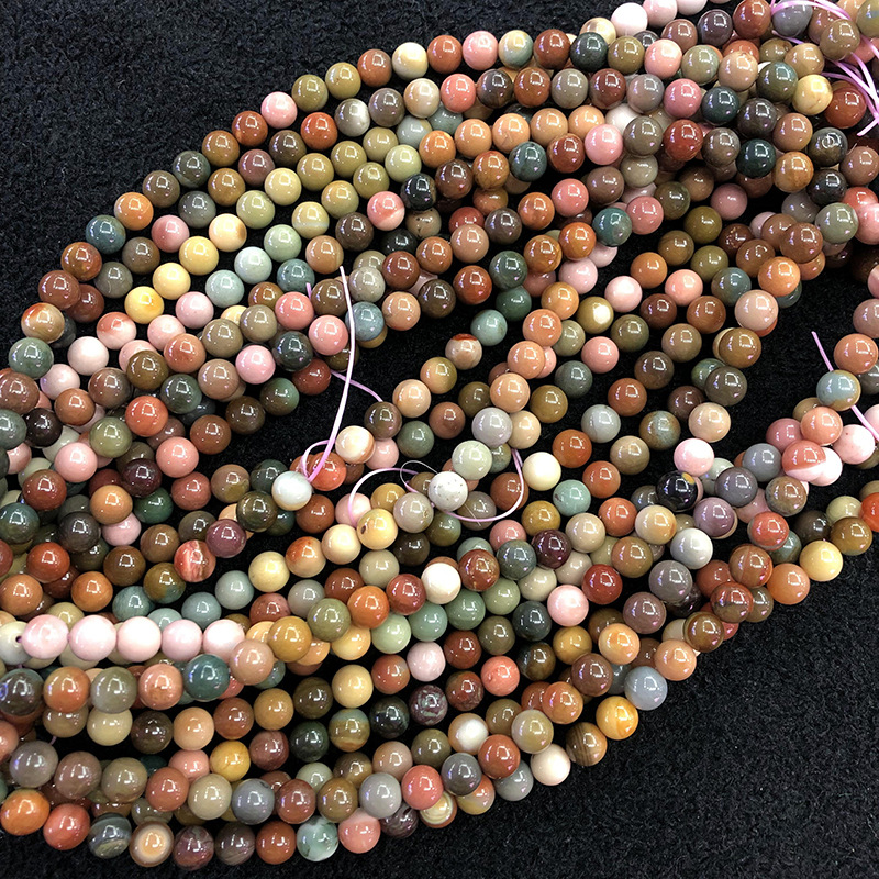 阿拉善玛瑙三圈手链 民族风戈壁玉石手饰 新疆阿拉善彩玉手串多圈