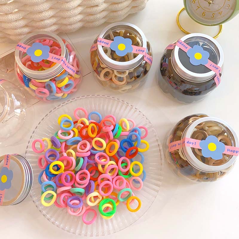 Candy Color Children's Rubber Band Canned Hair-Free Towel Ring Baby Hair Tie Thumb Ring Headband Hair Accessories Hair Ring