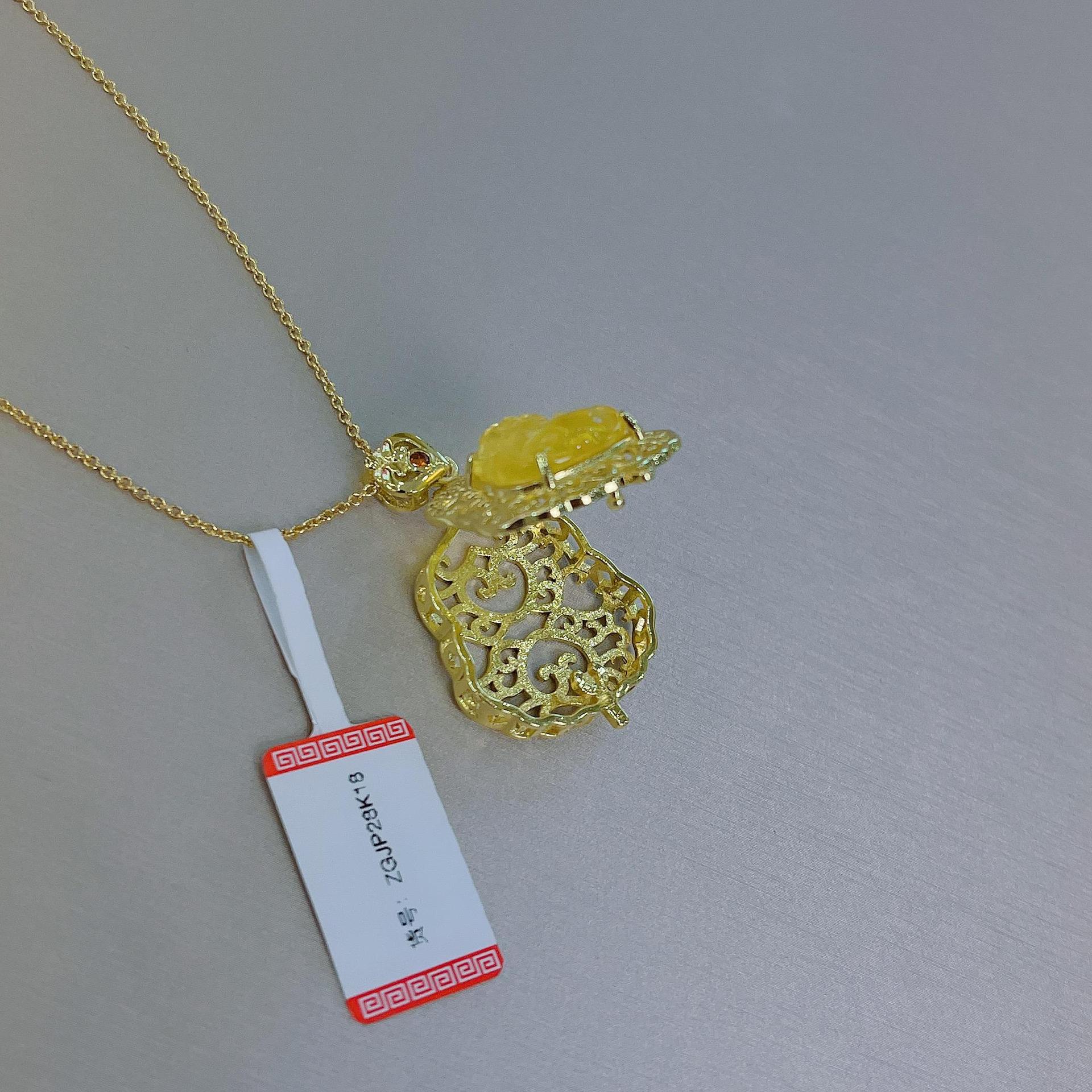 工厂直销天然琥珀金珀豪镶佛公吊坠送证书礼盒k18-阿里巴巴