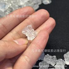 天然白水晶配件批发白水晶并蒂莲 白水晶莲花珠白水晶散珠隔珠