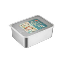 日式保鲜盒304不锈钢冷藏盒 带盖密封收纳盒冰箱食物收纳速冻盒子