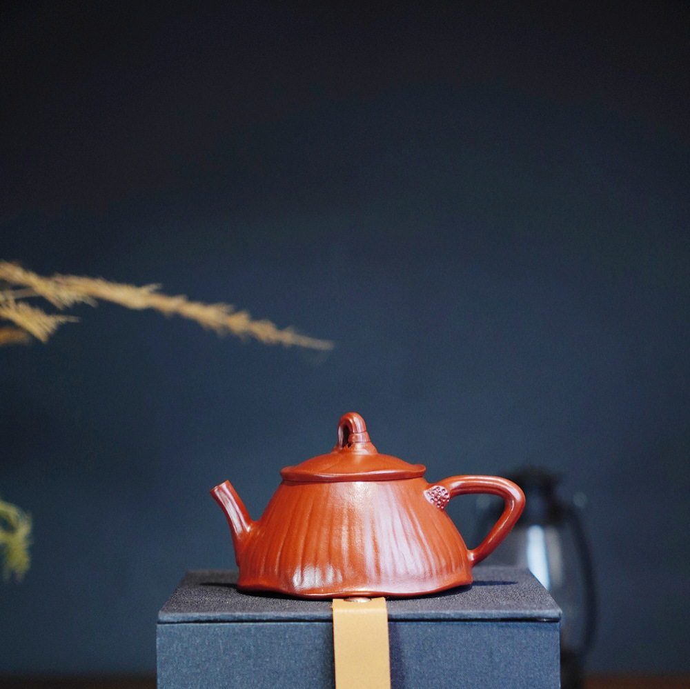 宜兴紫砂壶树枝荷供春壶批发老红泥紫砂茶壶全手工小品茶具125cc