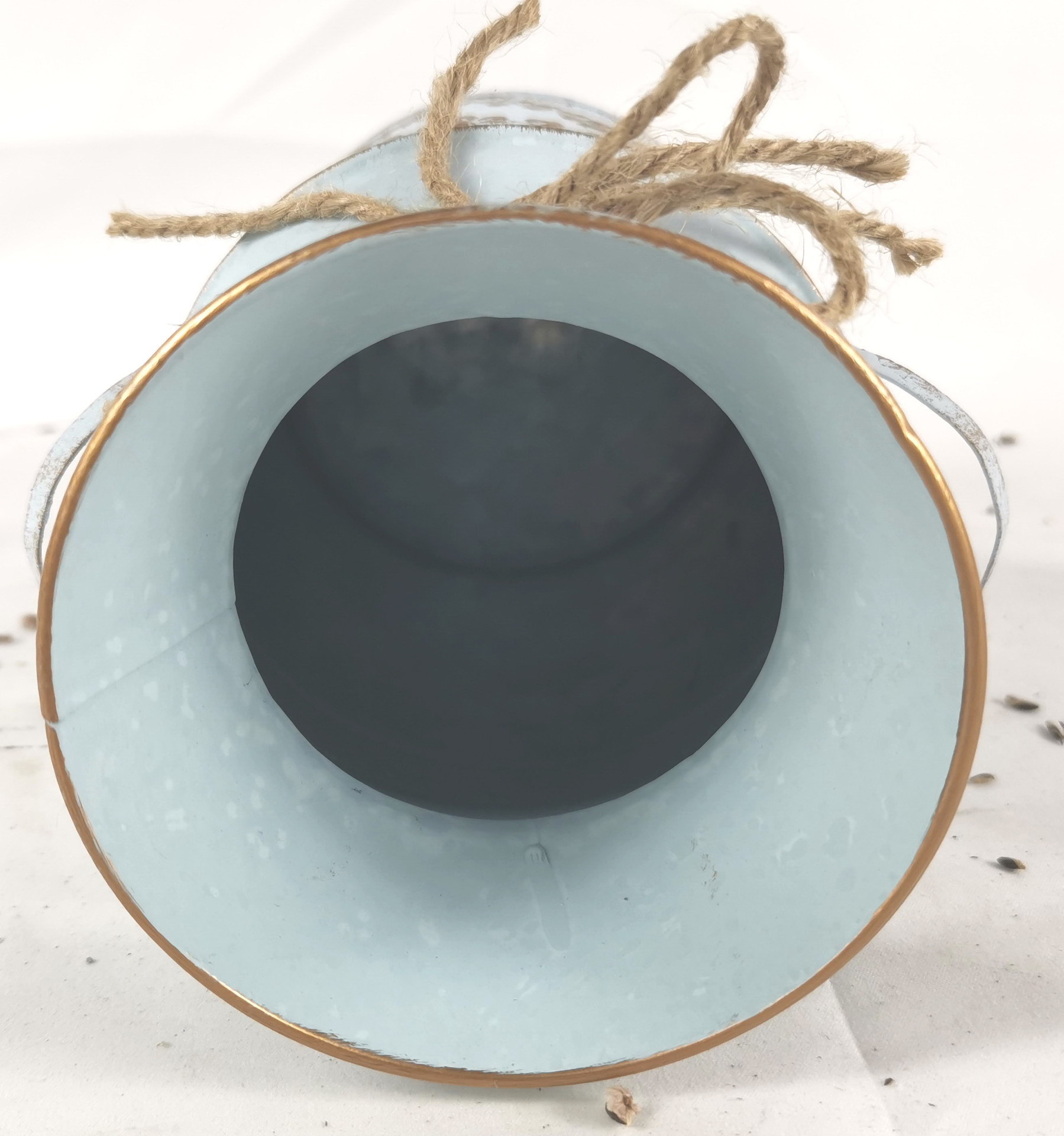 复古做旧铁皮花桶美式田园铁艺花瓶花店干花鲜花醒花桶大号插花桶