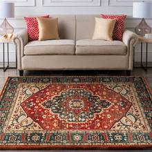 轻奢美式客厅地毯波斯花纹复古欧式宫廷风客厅满铺卧室床边地毯