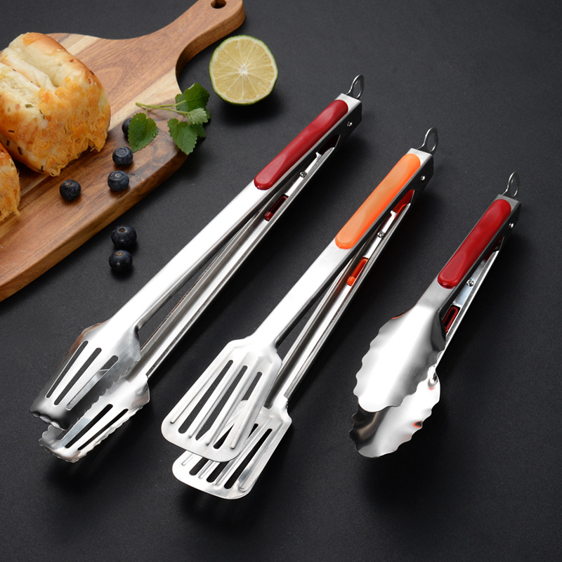 不锈钢食品夹子厨房烤肉夹烧烤夹家用防烫面包食物加厚商用夹菜