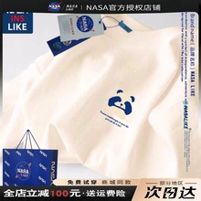 NASA纯棉短袖男夏季新款潮牌熊猫青少年宽松t恤R男士上衣男款情侣