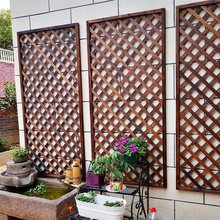 户外防腐木栅栏围栏庭院花园篱笆植物爬藤架网格护栏阳台隔断花架