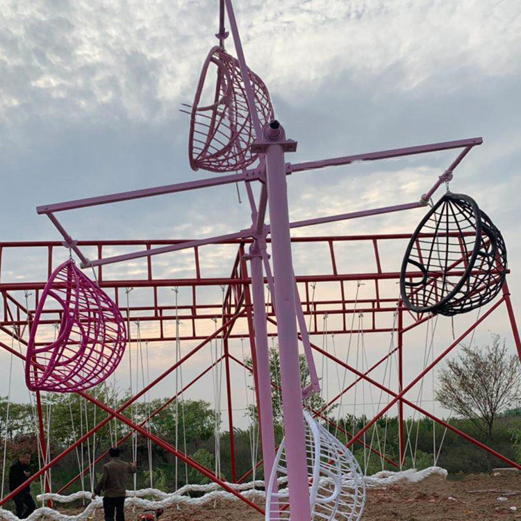 网红无动力秋千景区引流游乐设施户外小型摩天轮旋转吊篮秋千吊椅