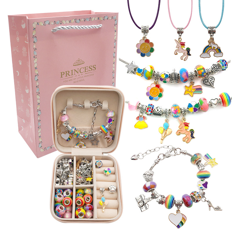 amazon hot sale wholesale 3 diy bracelets children‘s creative bracelet set gift box jewelry for women