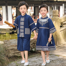 三月三广西壮族儿童少数民族风服装男女童中国风舞蹈演出服表演服