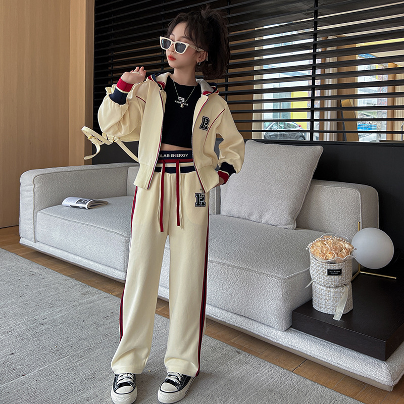 童装女童运动套装2024春秋新款时尚时髦洋气女孩大童休闲儿童衣服