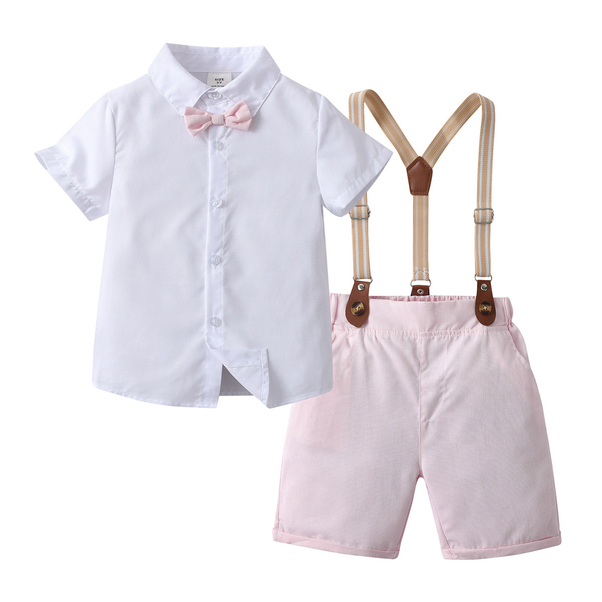 跨境男童夏装绅士带领结背带裤套装-阿里巴巴