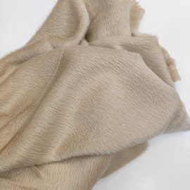 单面纯色长毛苏丽羊驼羊毛秋冬新款大衣呢子布料 中高端女装奢华