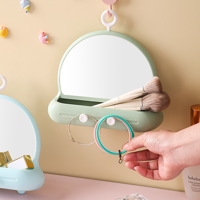 New Desktop Cosmetic Mirror Student Makeup Princess Mirror Three-in-One Girl Heart Beauty Folding Vanity Mirror