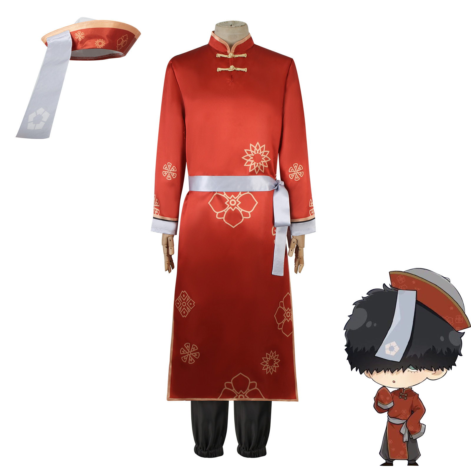 蓝色监狱cos服中国功夫2中国中华风二子一挥红色功夫服cosplay服