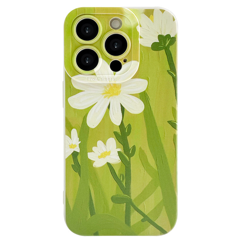 Apple 14 Mobile Phone Shell Oil Painting Flower 13 for Apple 11 Mobile Phone Shell All-Inclusive 12 Soft Case Iphone Mobile Phone Shell