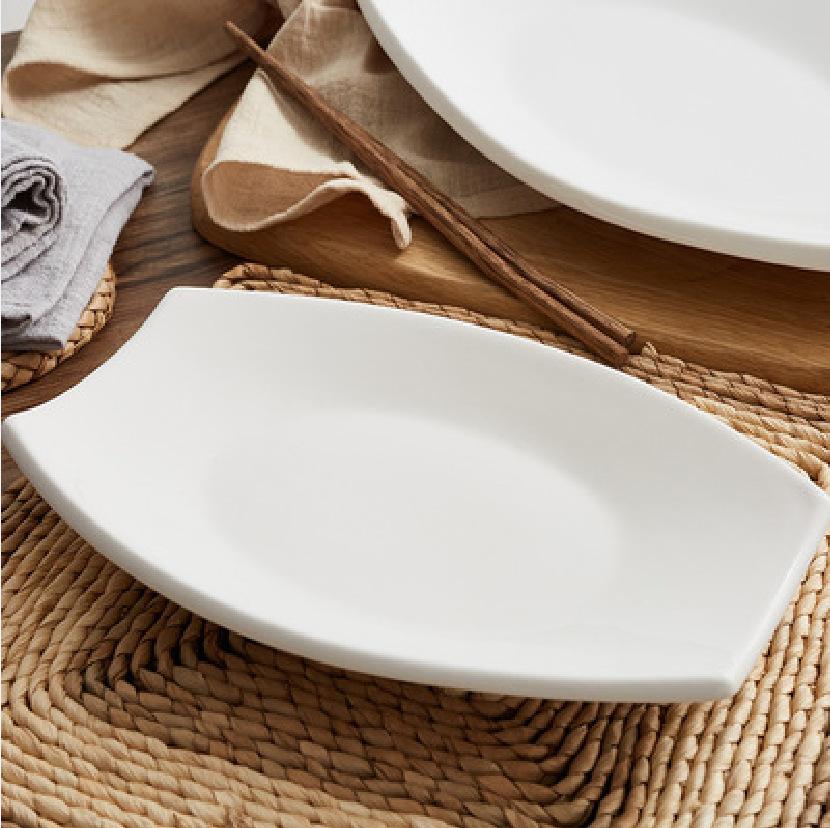 腰鼓汤盘 西餐点心盘山西直供酒店餐具陶瓷碗碟盘白瓷盘